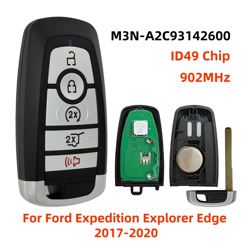 

M3N-A2C93142600 5 Buttons 902MHz ID49 Chip Smart Remote Key 164-R8198 For Ford Expedition Explorer Edge 2017-2020