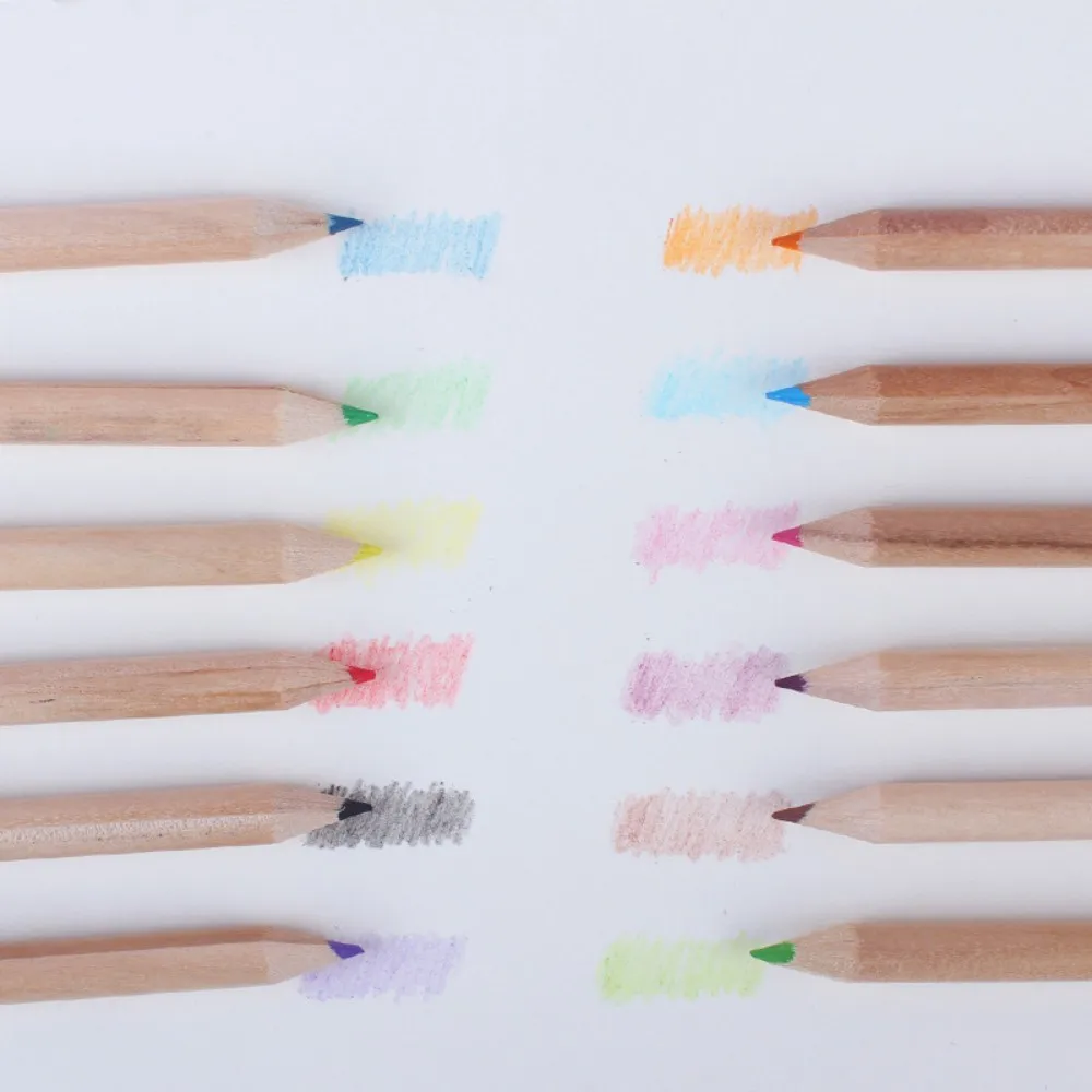 12 Colors Pre-sharpened Colored Pencil Set Soft Core Art Drawing Pencils for Coloring Sketching Painting with Box Student Supply