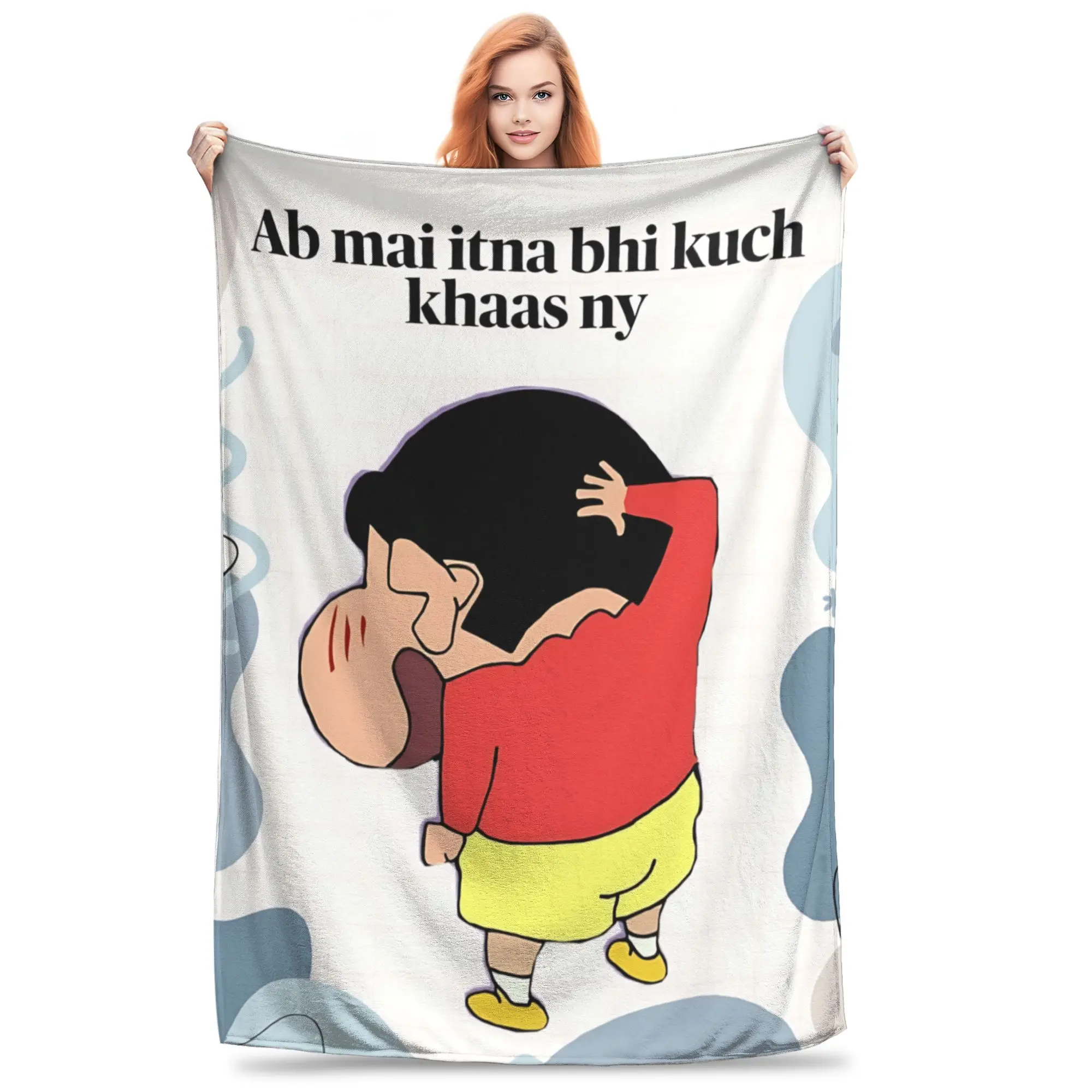 1PC Home Crayon Shin chan‌s Blanket Throw Blanket  Novelty Warm Blanket All Season Gift