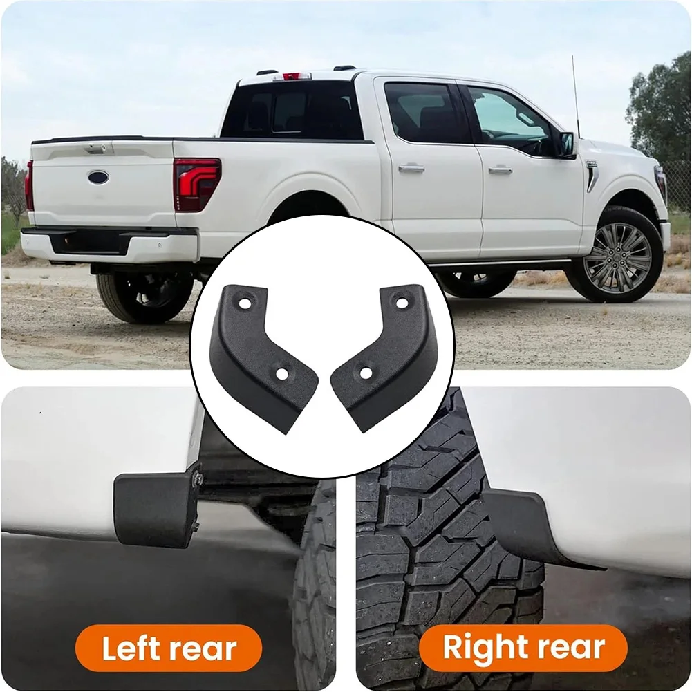 Mud Flaps Delete Set for Ford F150 2021 to 2025 ABS Material For Fender Protection Guard Designed for Factory Mounting Locations