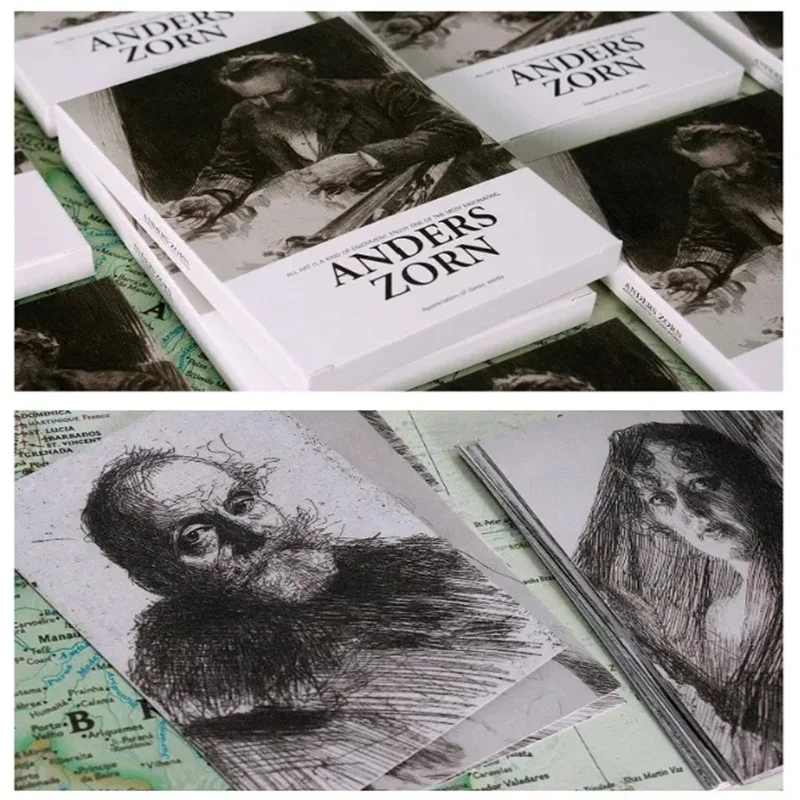 30 pezzi retrò Anders Zorn pittura cartoline decorative ins stile biglietto dei desideri creativere adesivo da parete fai da te biglietto di auguri messaggio regalo