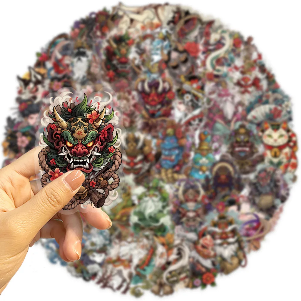 50 قطعة من ملصقات فن الوشم اليابانية الشفافة - شارات PET مقاومة للماء لتزيين القصاصات والجيتار والكمبيوتر المحمول