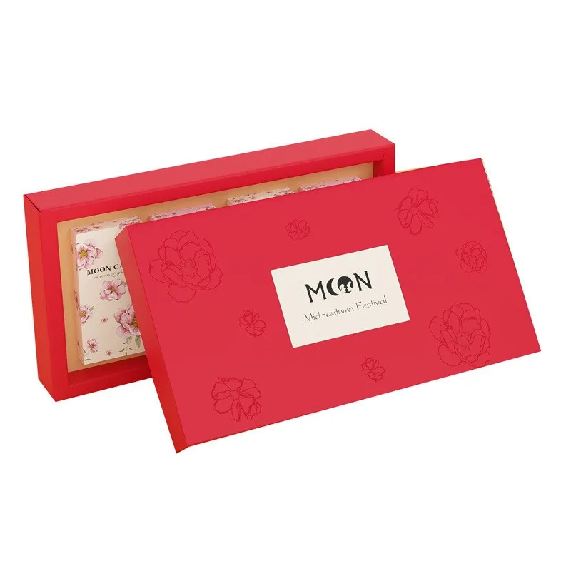 

One Set Chinese Style Red Color Mooncake Packing Gift Box Pastry Packaging Bag DIY Dessert Supplies Mid-Autumn Festival