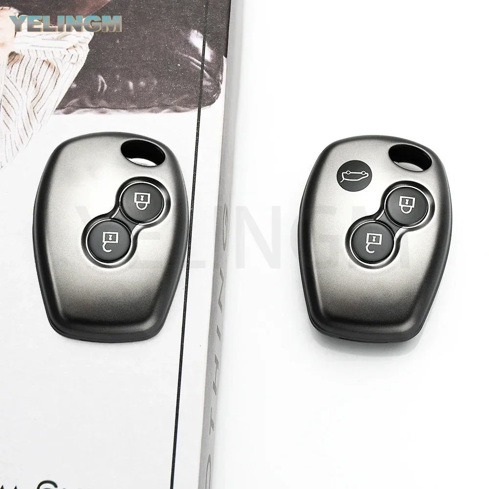 2/3-Tasten Titan-Grau Autoschlüssel-Schutzhülle für Renault Kangoo DACIA Scenic Megane Sandero Captur Twingo Modus Schlüsselanhänger