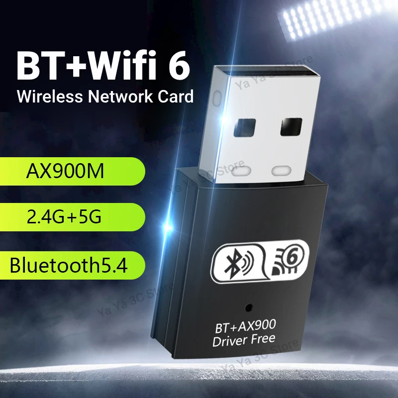 

WIFI 6 AX900 Bluetooth 5.4 Network Card 2in1 Dongle Dual Band 2.4G&5GHz USB WiFi Network Wireless Wlan Receiver DRIVER FREE