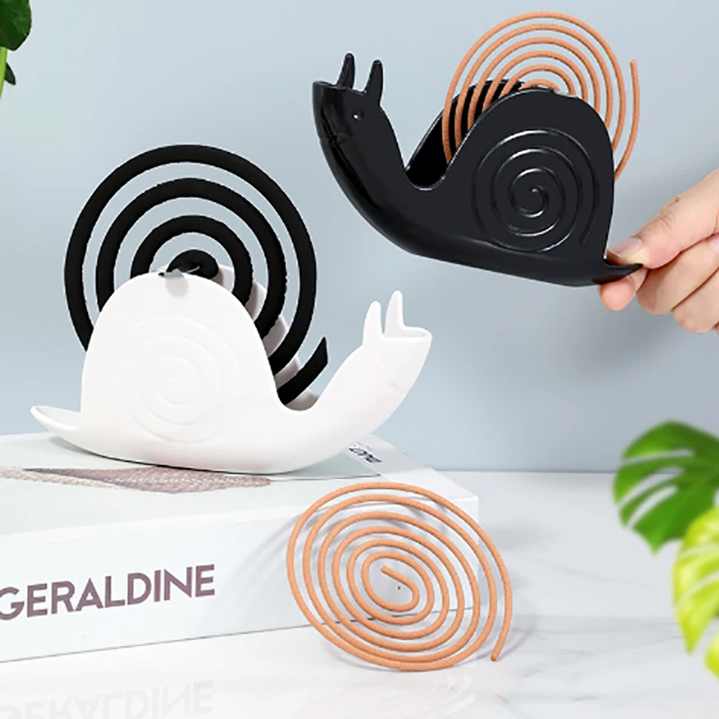 Snails Mosquito Coil Holder With Tray Nordic Style Spiral Summer Day Plastic Mosquito Repellent Incense Rack Plate Home Decor