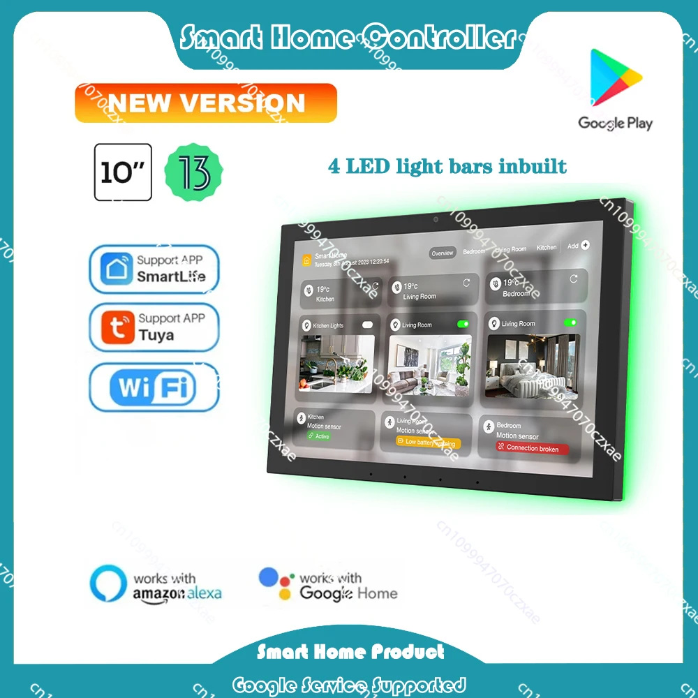 

10.1" Inwall Touch Screen Panel Smart Home Controller POE Tablet Android 13 LED Lights Suppport Zigbee Tuya Alexa Google