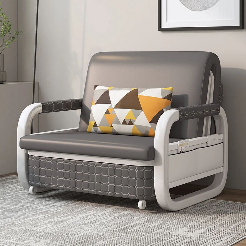 

L7 microfiber leather sofa bed multi-functional foldable dual-purpose telescopic single office pull-out retractable storage