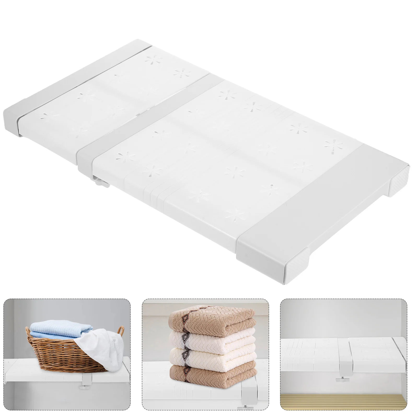 

Expandable Wardrobe Tension Shelf Rod Adjustable Closet Divider Rack Storage Organizer Clothes Storage Practical Shelf