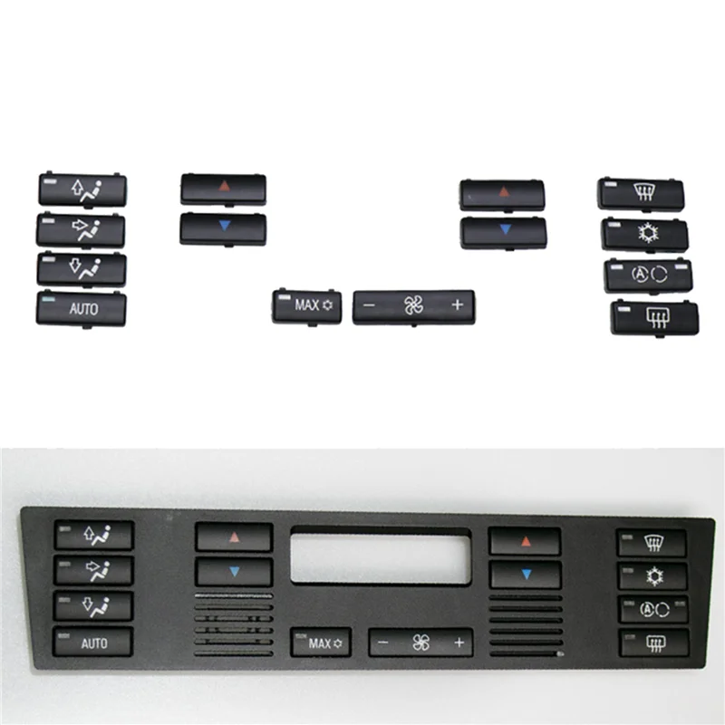 

28 Button Key Cap Car Air Conditioner A / C Control Panel Switch Button Key Cover For BMW E39 E53 525I 530I 540I M5 X5
