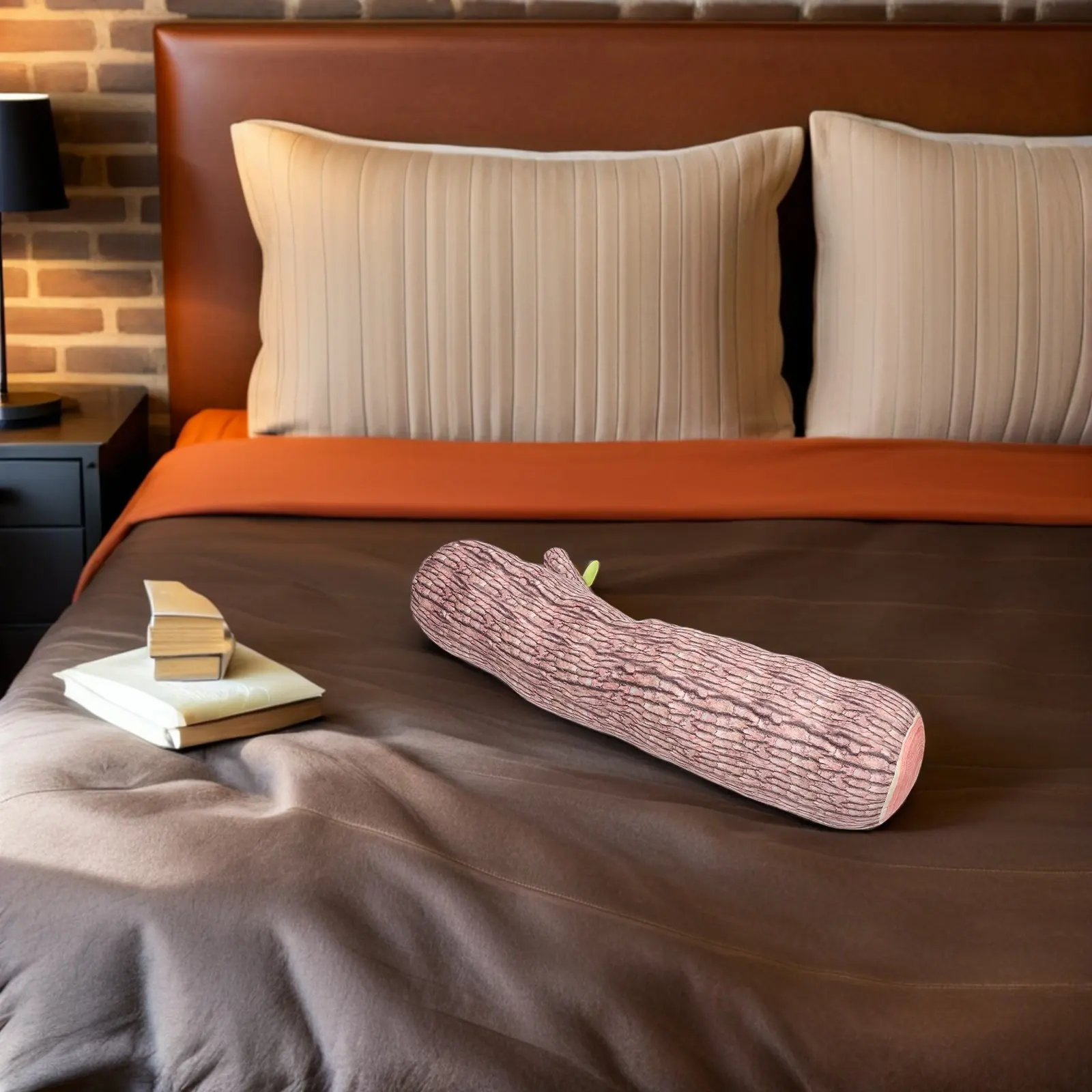 Stump Pillow for Sofa Decorative Round Cylinder Room Nap Armrest Comfort Log Shaped Throw Pillow 3D Print Detail