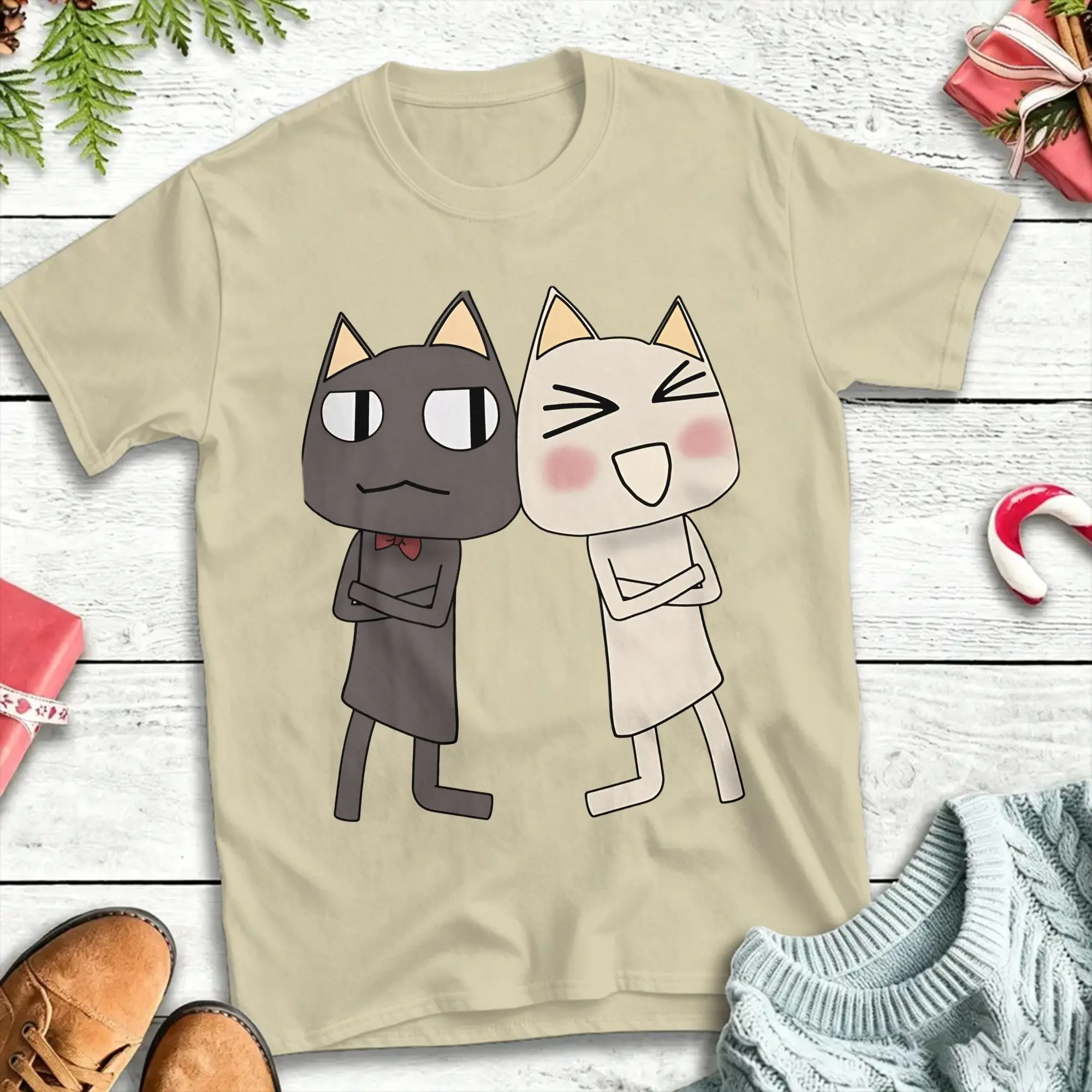 Kuro Toro Inoue Cat T-Shirt for Men Women  Vintage Pure Cotton Tees Crew Neck Short Sleeve T Shirts Plus Size Clothes