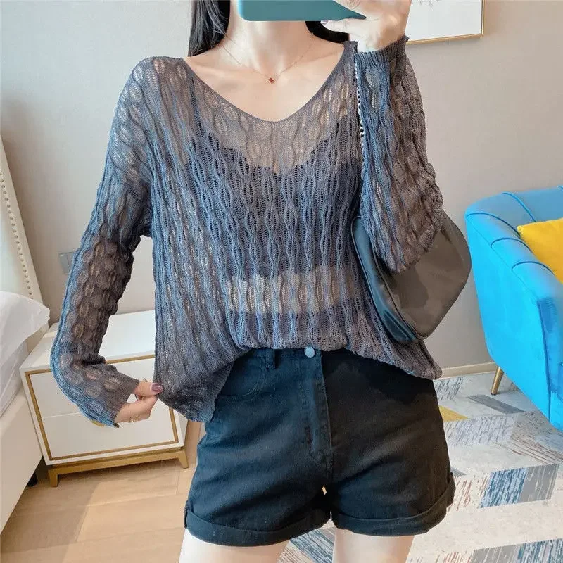 Ladies Loose Pullover Sweater Women Clothing Girls  Autumn Casual Knitwear Female Woman Sweaters Broken Code Clearance Fy2079