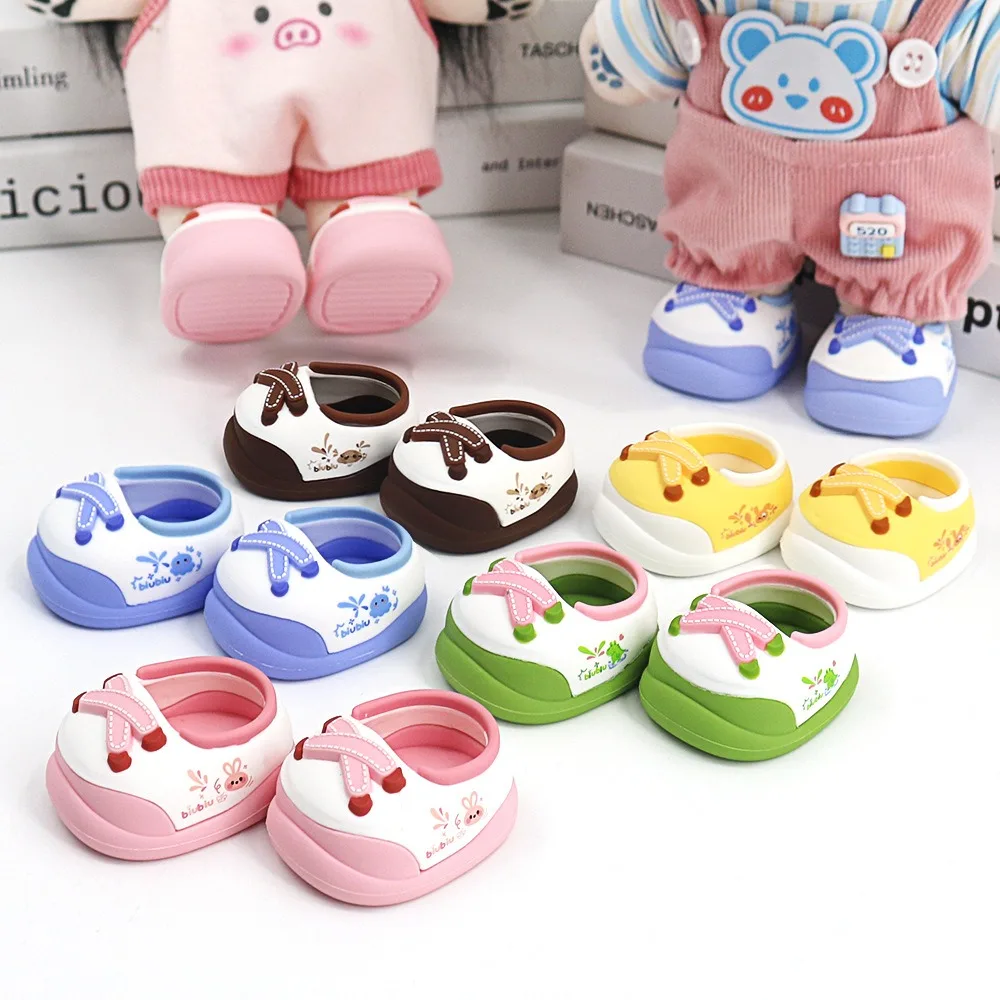 Cute 20cm Doll Walking Shoes Cotton Soft Rubber Doll Shoes Hand-made Multiple Colors Mini Shoes Birthday Gifts