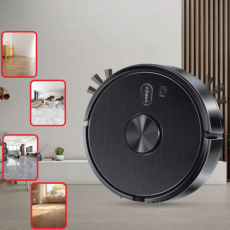 Robot spazzante intelligente Macchina per la pulizia automatica domestica Aspirapolvere ricaricabile Lavatrice per pavimenti