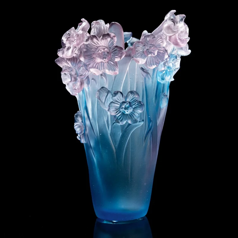 %W# Crystal Glass Vase Luxury Home Decor for Living Room Entrance Creative Vase Designs