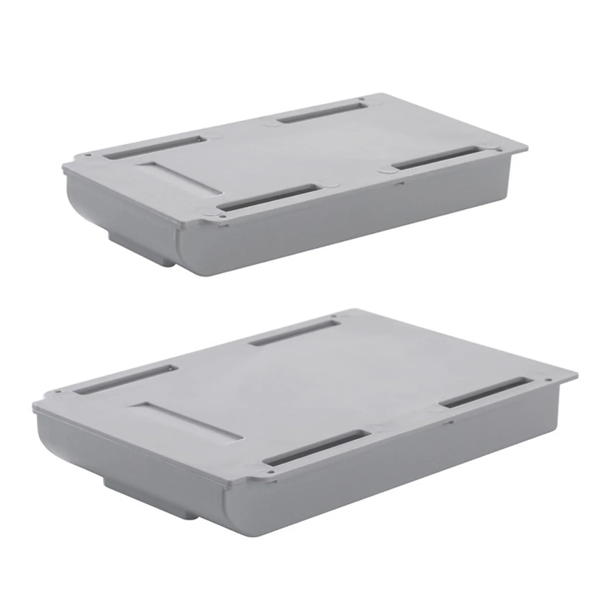 2 Pcs Drawer Storage Box Desk Bottom Under Pen Holder Pull-out Drawers Table Stationery Plastic Hidden Desktop Organizer