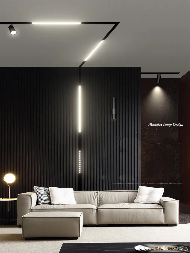 LED Spot Llght DC48V Ceiling Indoor Without Main Light LED Magnetic Rail Light Grille Floodlight Modern Embedded All-Light