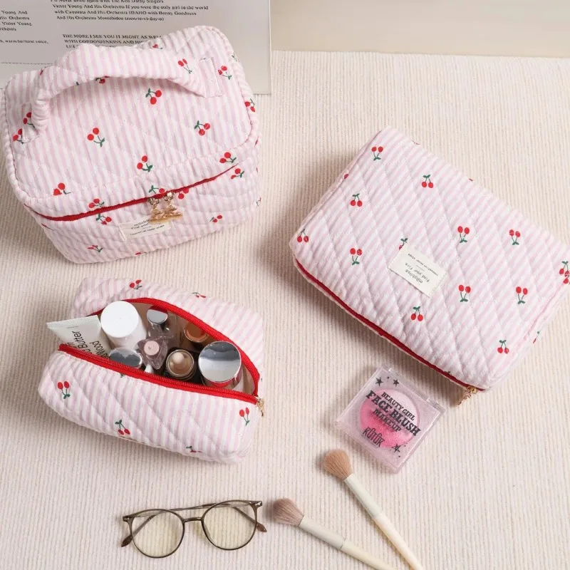 

Sweet Cherry Cosmetic Pouch Spacious Premium Travel Friendly Storage Bag