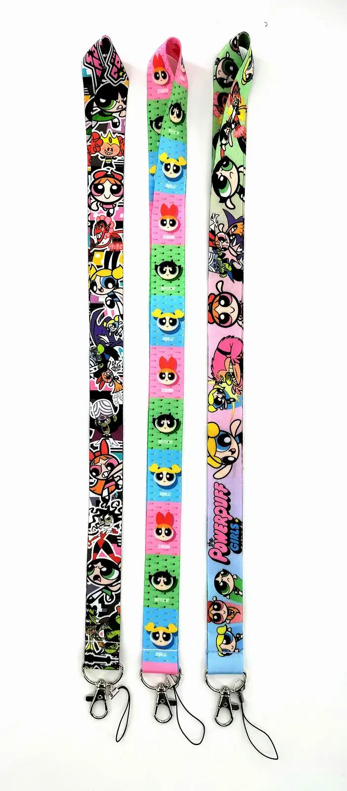 Disney POWERPUFF GIRLS Keychain Pass Gym ID Card Badge Holder Mobile Phone Neck Straps DIY Hang Rope Webbing Ribbon Accessories