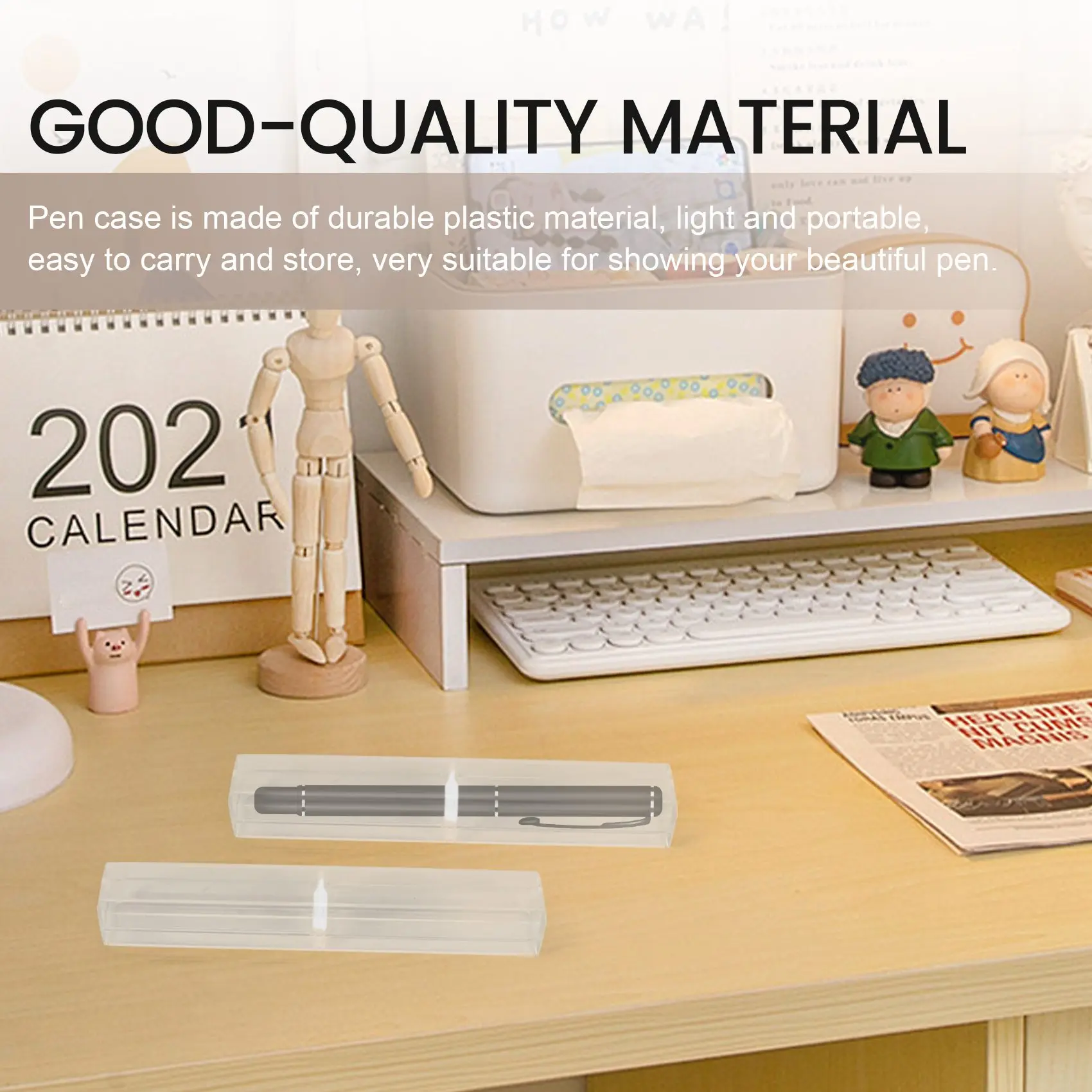 

AP-25Pcs Plastic Clear Pen Case Gift Empty School Office Collection Set Pen Container Storage For Father's Day Mother's Day