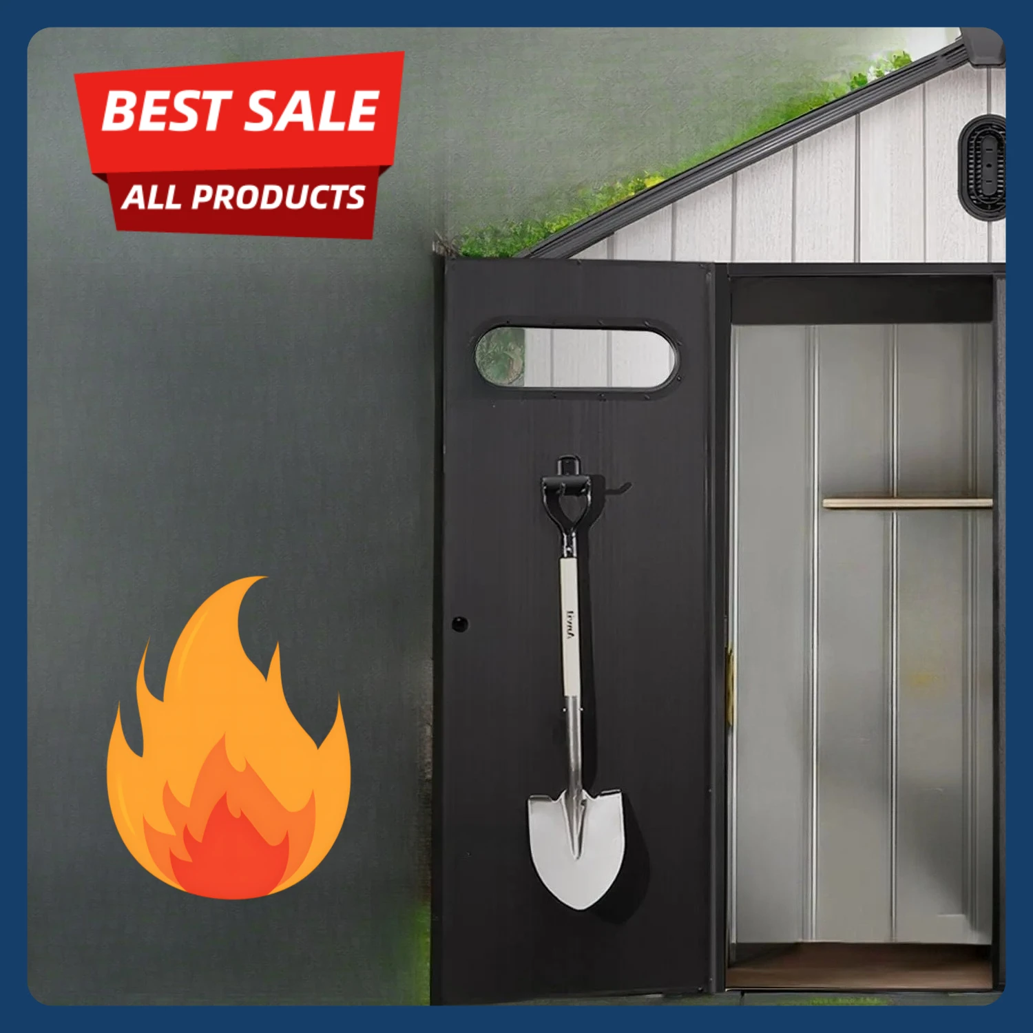 

[Discounted Price!]8x8 Ft Outdoor Storage Shed with Floor - Waterproof Shed with Lockable Door for Garden - Backyard, Tool Stora