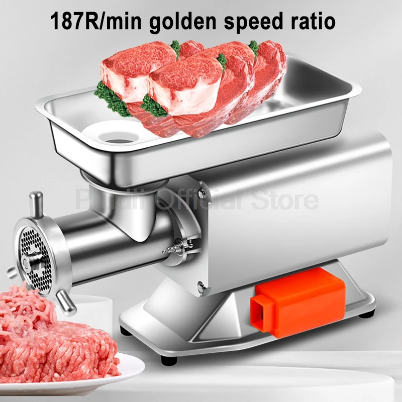 Moedor de carne elétrico comercial 2200W de aço inoxidável resistente 3 em 1 enchedor de salsicha picador de vegetais para cozinha de restaurante