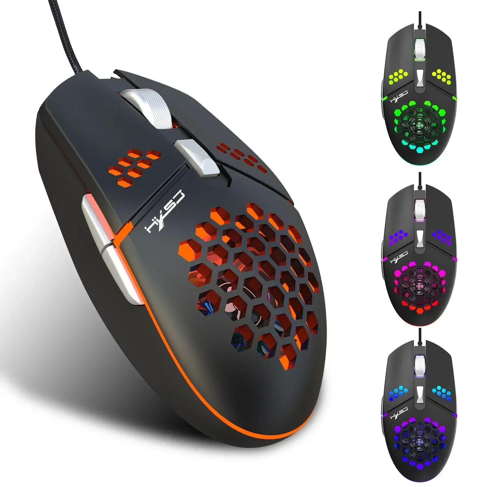 

ZLRLMHY J400 New Fan Mouse Macro Programming Wired Hole Game Mouse 8000dpi Adjustable Hand Sweat-proof Design for office gaming