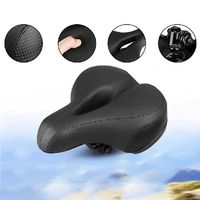 PU Leather Oversized Bike Seat Soft Comfortable Spring Wide Bicycle Saddle High Elasticity Waterproof Exercise Bikes Saddle