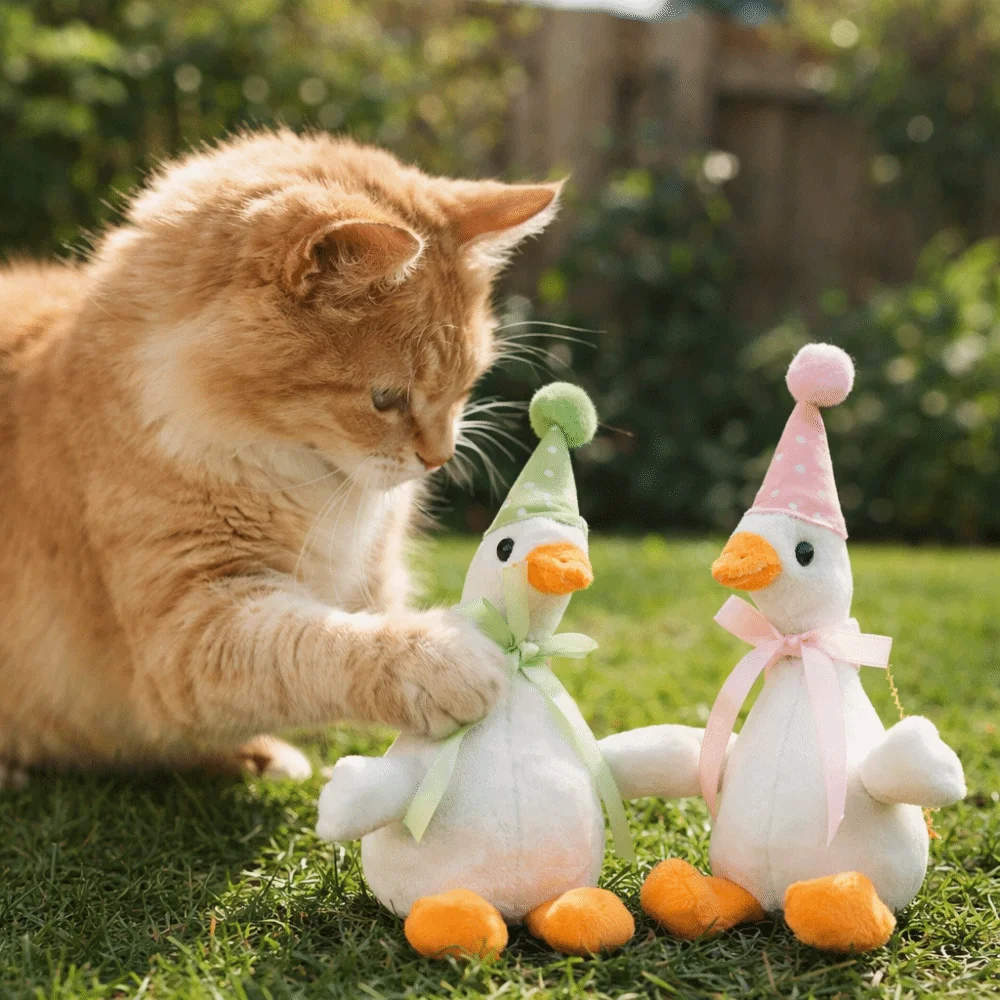 

Grinding Teeth Bite Resistant Dog Plush Toys White Goose Animals Shaped Dog Toy Goose Cute Dog Interactive Doll Indoor Play