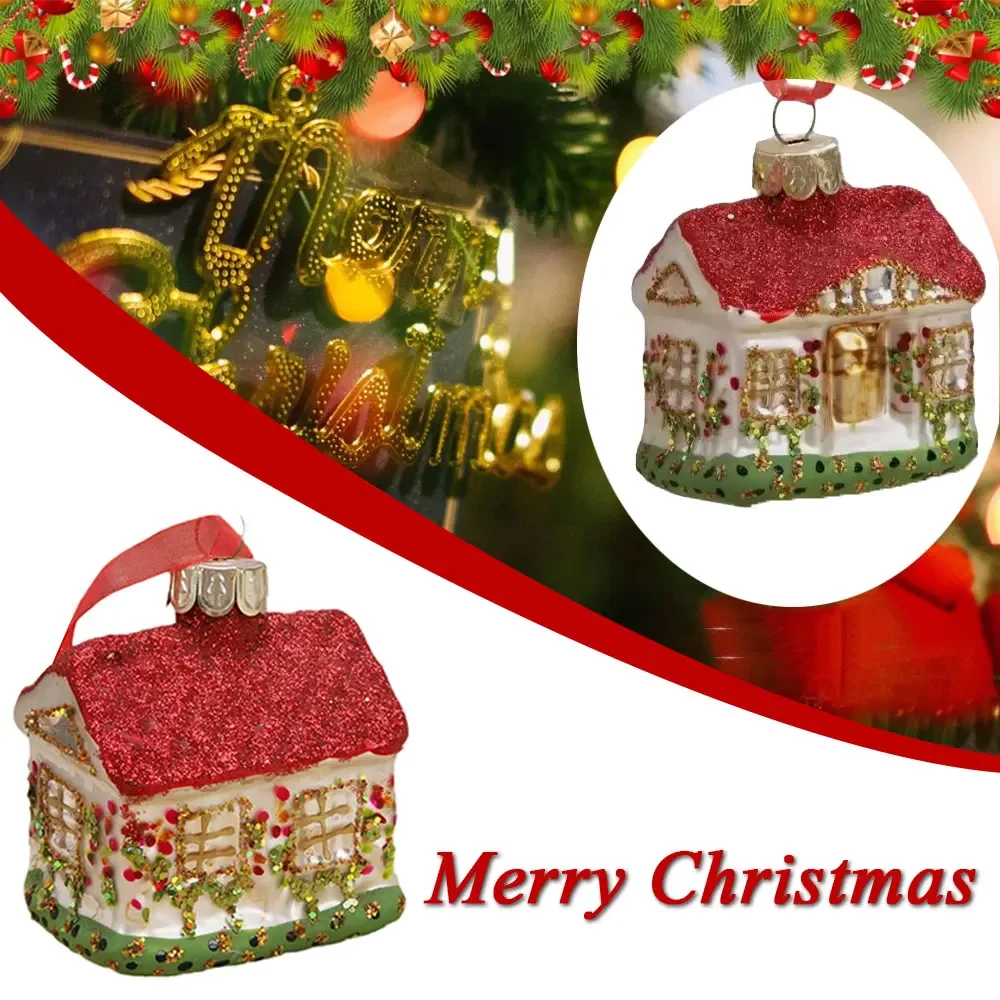 Adornos colgantes para árbol de casa de Navidad, adornos de cristal para el hogar, fiesta de Año Nuevo, suministros de juguetes navideños DIY, 1 ud.