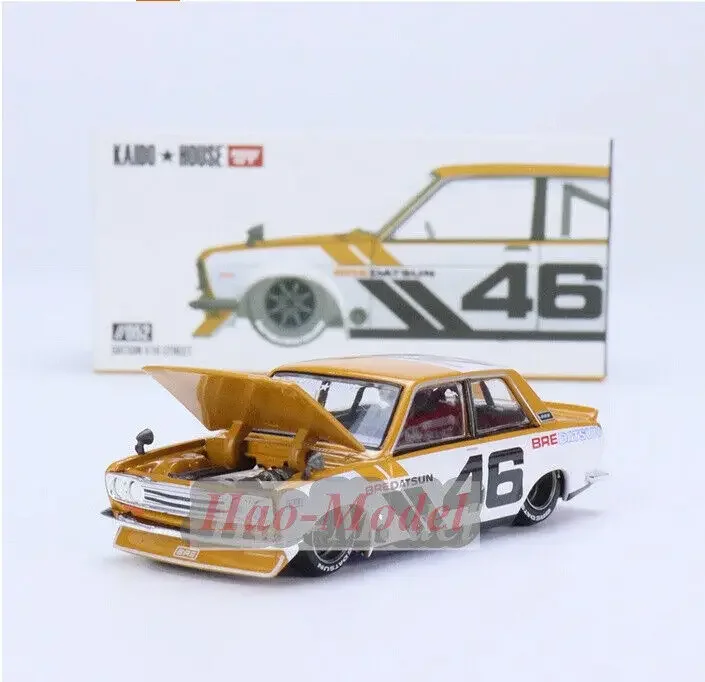 MINIGT 1/64 Dla Kaido House Datsun 510 BRE510 V3 Model samochodu Alloy Diecast Symulacja Zabawki Prezenty urodzinowe Hobby Wyświetlacz Ozdoby