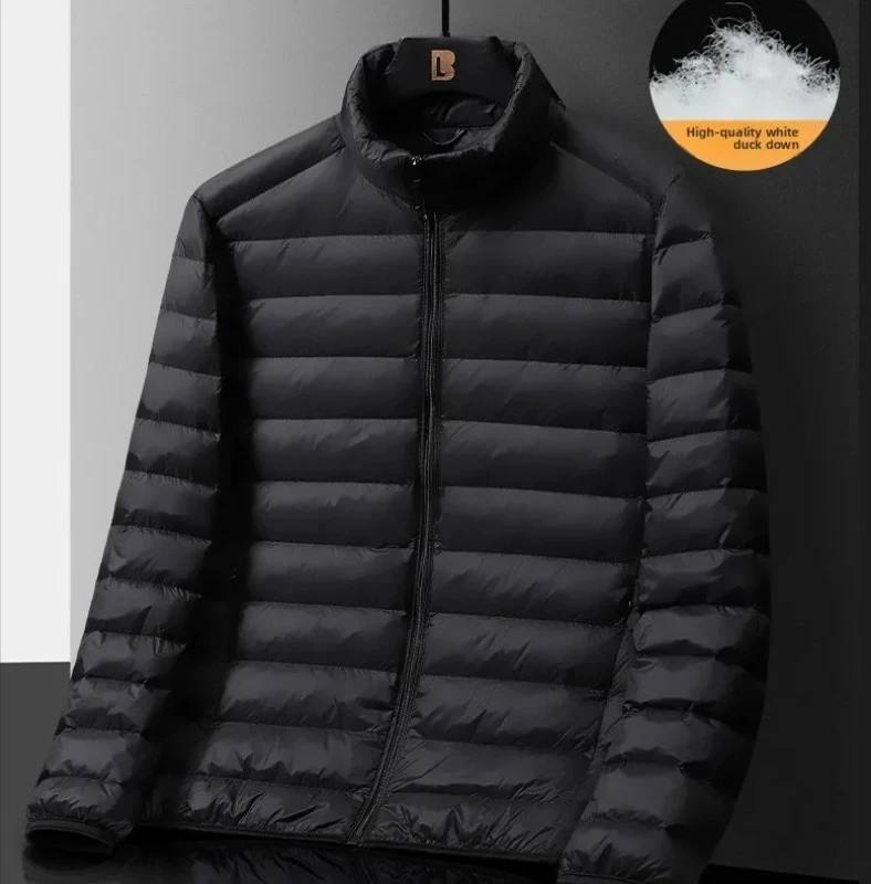 

Мужская сверхлегкая куртка на белом утином пуху, портативные теплые ветрозащитные парки, осенне-зимнее пальто для катания на лыжах и пешего туризма