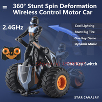 360° Stunt Spin Deformation 3 Wheel Remote Control Car 2.4G One Key Demo Racing Drift Cool Light Dynamic Music RC Car Tricycle