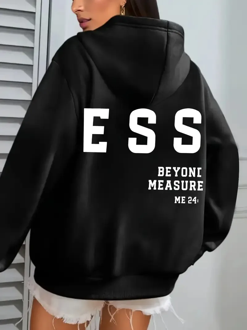 

Letter Graphic Printing Autumn and Winter Pure Cotton Men's and Women's Hoodies Outdoor Street Sports Training Brand Trendy