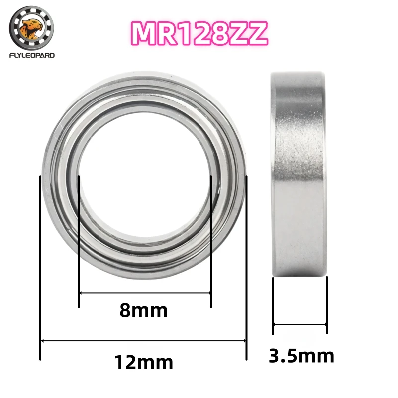 10 sztuk/partia Miniaturowe łożyska kulkowe MR128ZZ 8x12x3,5 mm ABEC-7 Stal chromowana ZZ Podwójnie ekranowane do RC Dronów Mikro Silniki Części DIY
