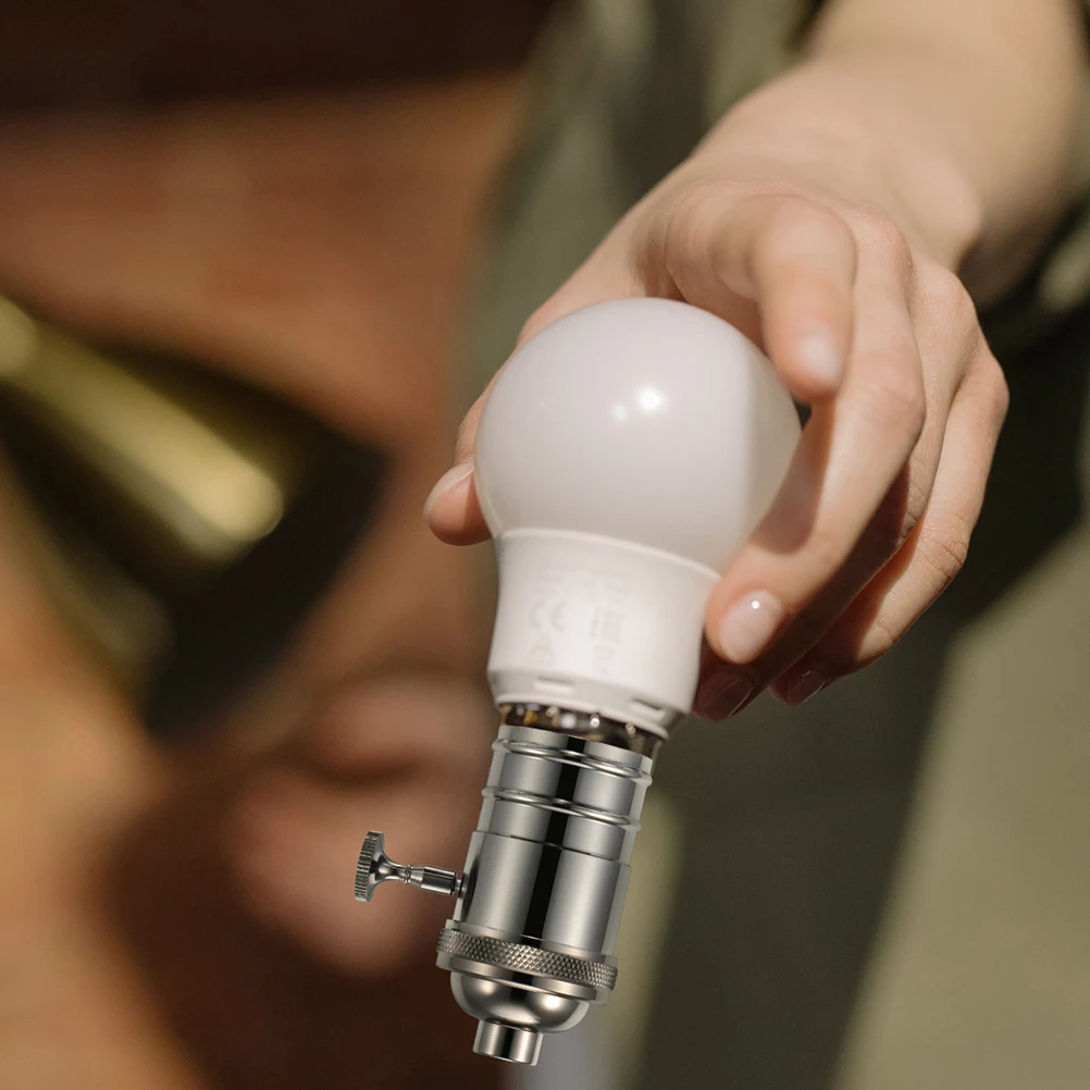 

2pcs E27 Lamp Socket Vintage Die Casting Light Holder Retro Pendant Bulb Socket Heat Resistant Metal Base For Diy Hanging