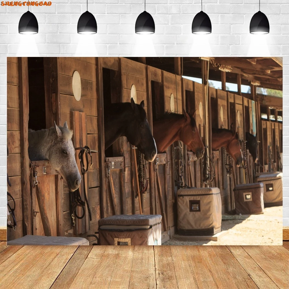 Винтажный складской фон для фотосъемки в стиле вестерн, ковбойский инструмент, дом, лошадь, доролый ребенок, портретный фотофон, реквизит для студии