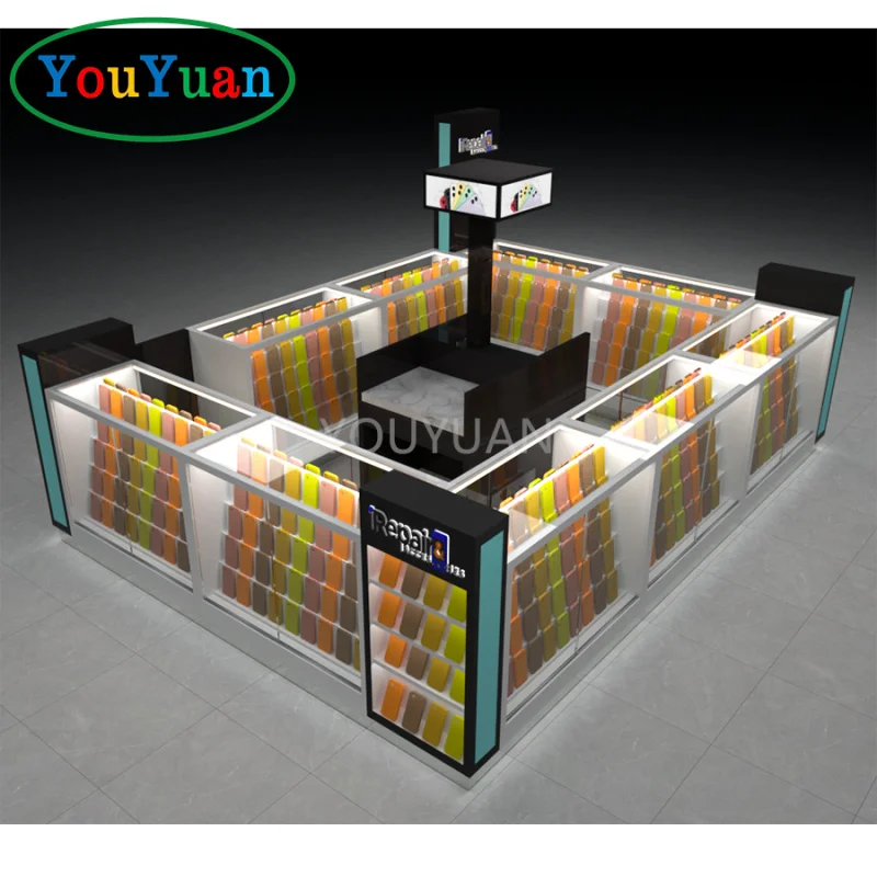 (customized)Cellphone repair shop kiosk store counter i phone mobile shop glass counter cellphone shop display table