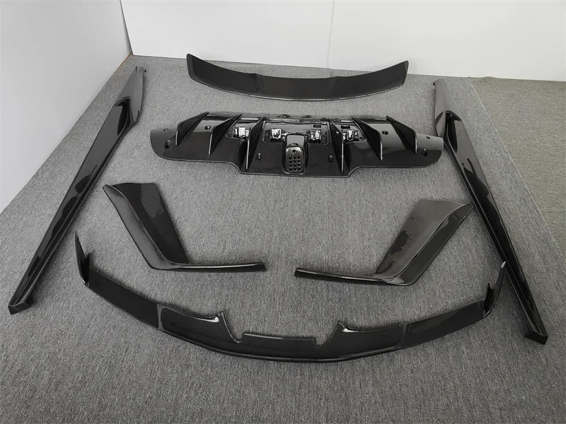 True carbon fiber N-style front lip side skirt rear diffuser spoiler body kit for  488 GTB body kit