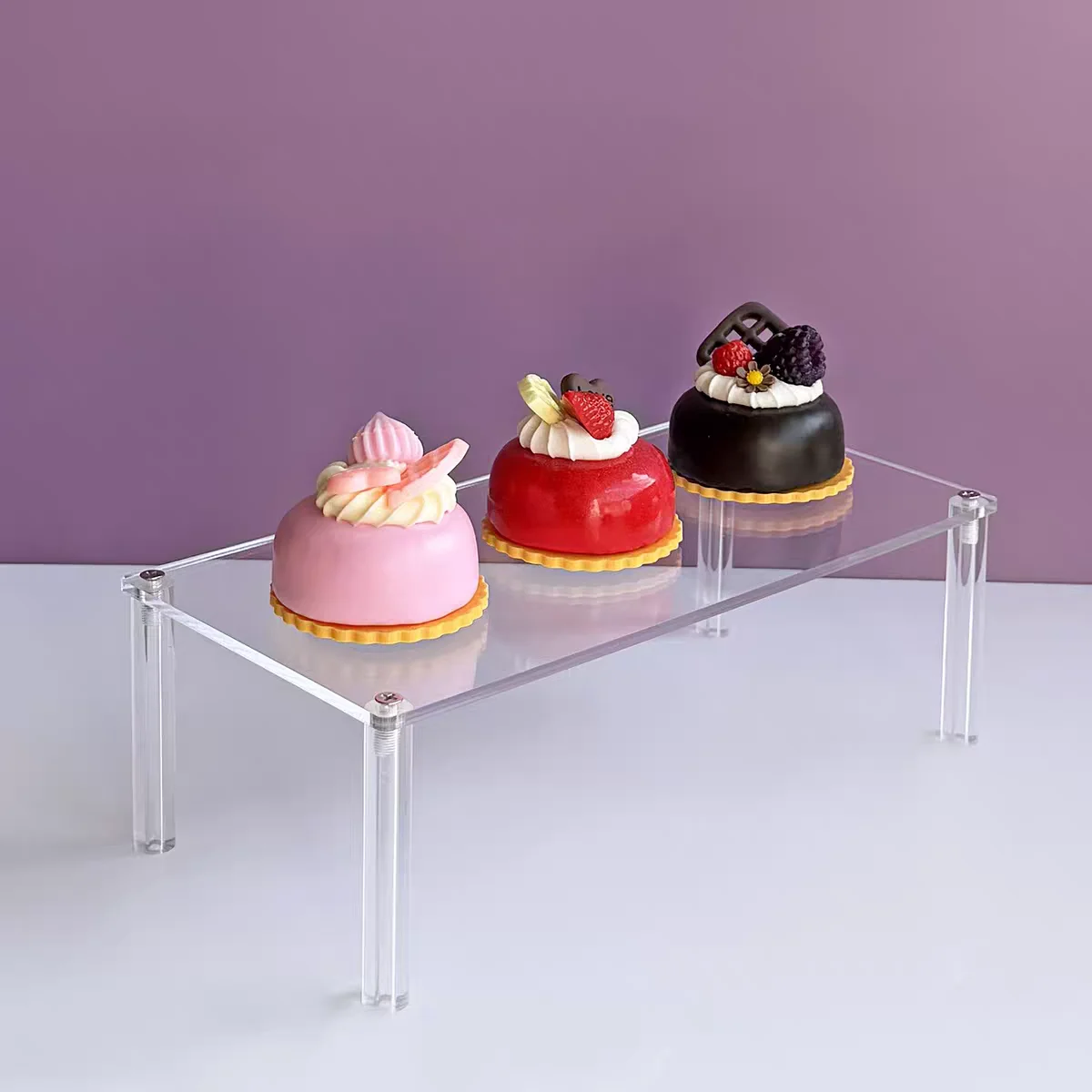 Transparent Single-Layer  Acrylic Display Stand, Desktop Storage Rack, Supermarket Product Display Shelf, 5/10/15/20 cm Height