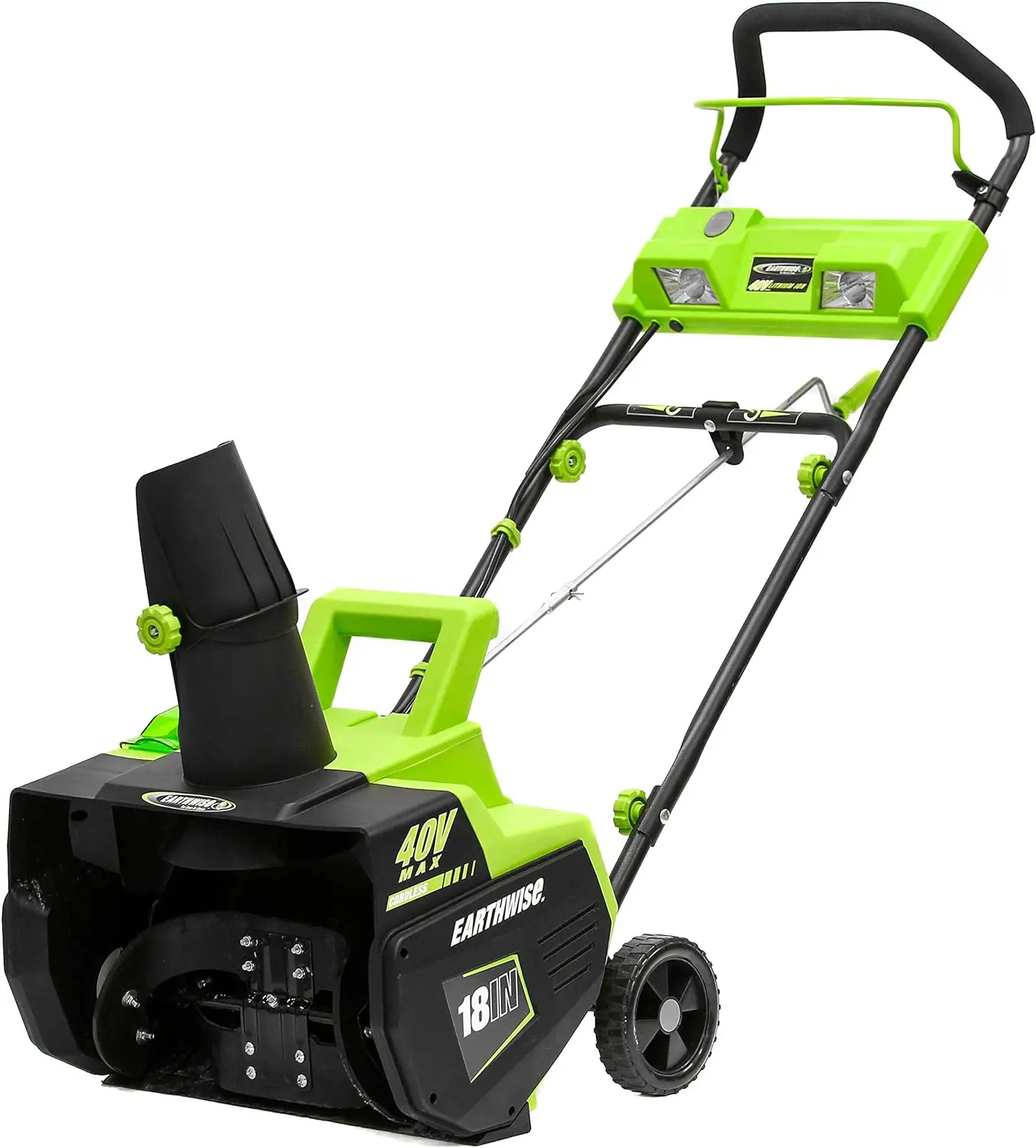 Earthwise SN74018 Cordless Electric 40-Volt 4Ah Brushless Motor, 18-Inch Snow Thrower, 500lbs/Minute,