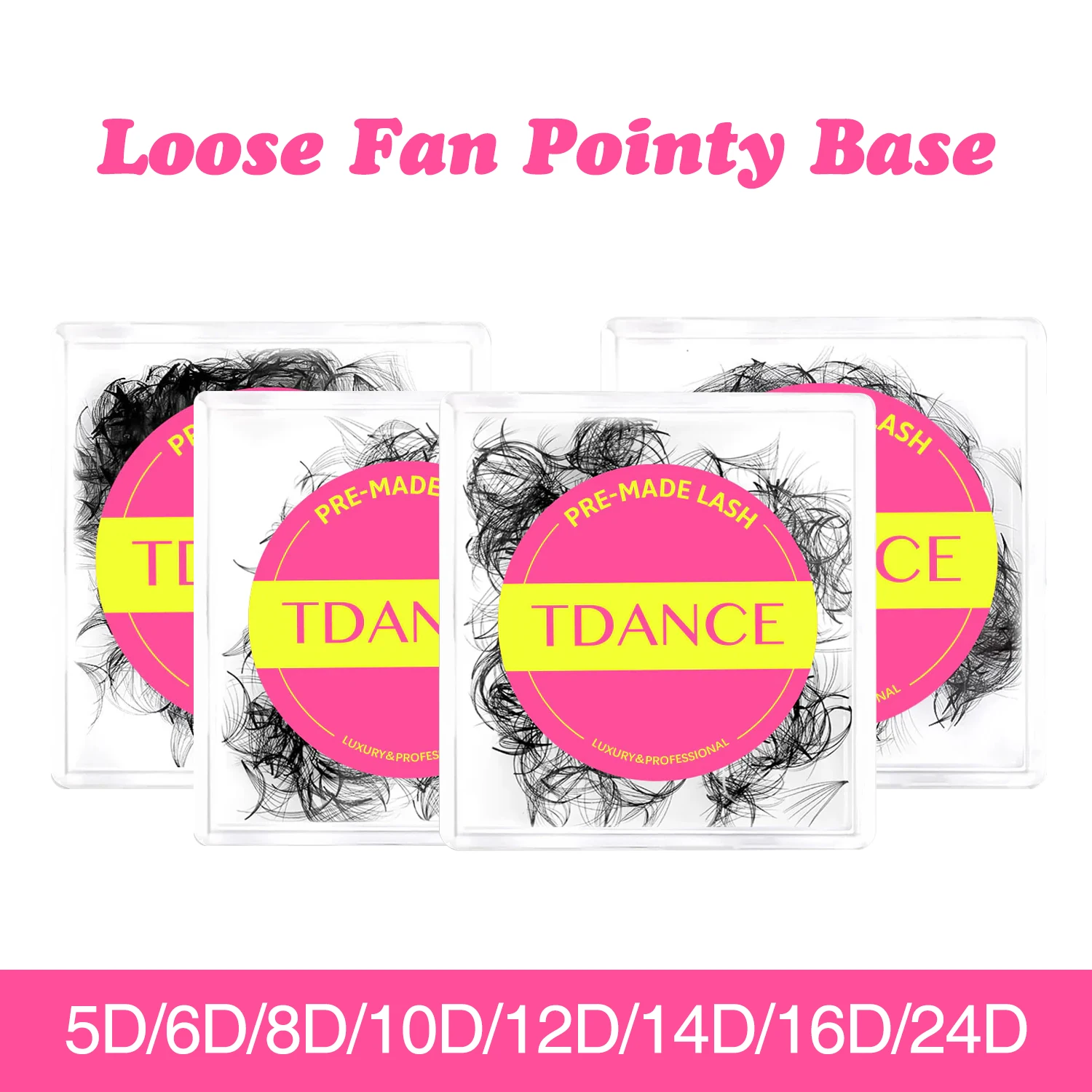 TDANCE 2000 Fans Loose Fan Eyelash Extensions Pointy Base Loose Fans Professional Medium Stem Premade Volume Fans Eyelashes