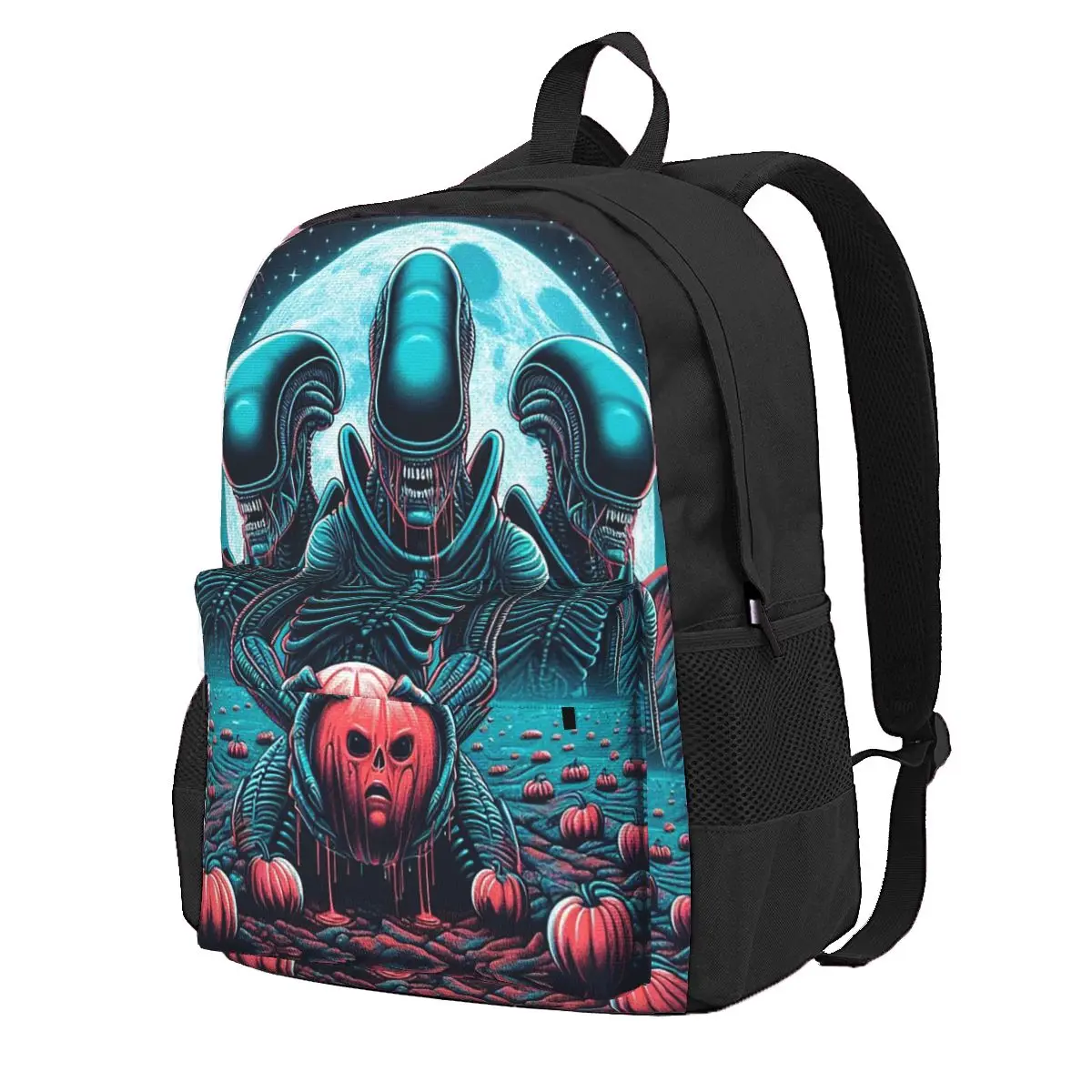 

A Xenomorph Halloween Student Backpack School Bag Hiking Travel Daypack for Boys Girls Fashion Bookbag Shoulder Bags