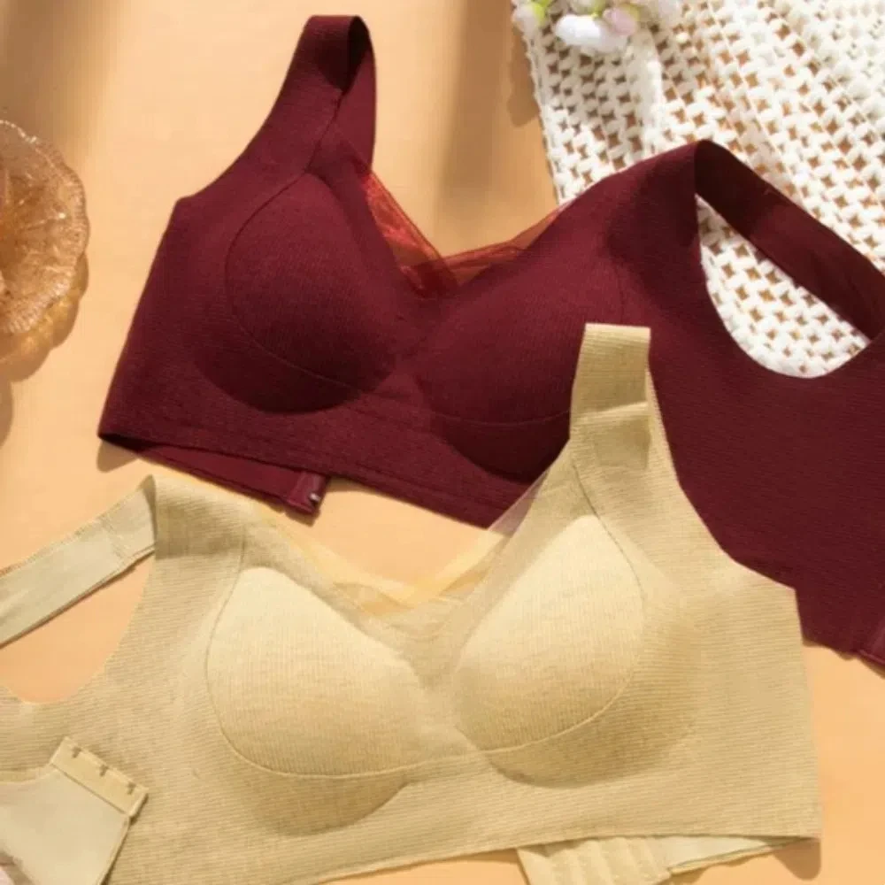 

Mesh V Neck Wireless Deep V Bra Shockproof Close-fitting Push Up Underwear Adjustable Traceless Brassiere for Women Sport