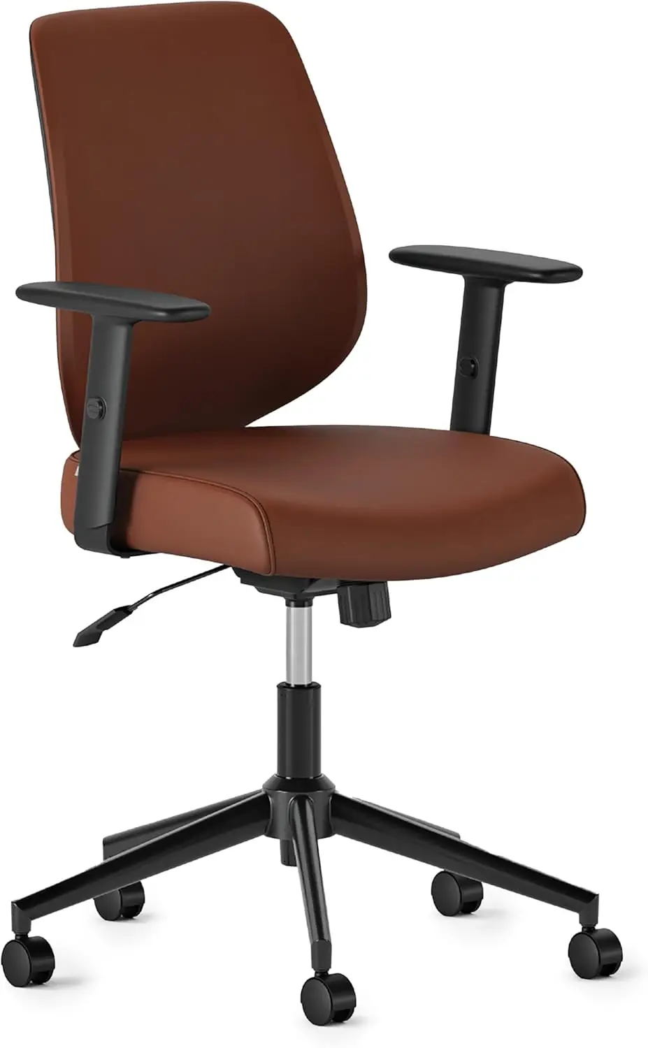 

Chair - Vegan Leather Office Chair with Swivel, Lumbar Rest, and Adjustable Armrests Comfortable Seating