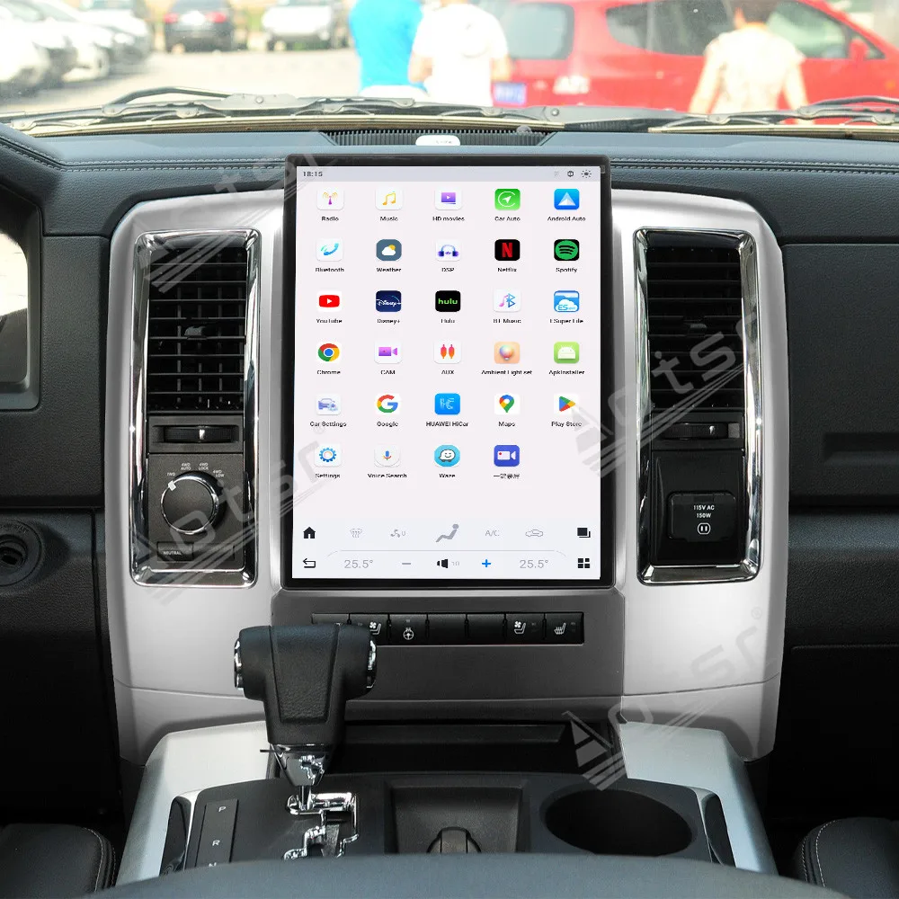 13,8-дюймовый Android 13 для Dodge RAM 1500 2008-2012 Автомобильный GPS-стиль Tesla Navi Мультимедийный плеер Carplay Радио BT Стерео головное устройство