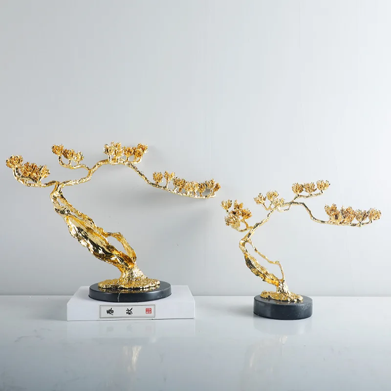 

HT modern welcoming pine ornaments living room wine cabinet entrance office desktop metal decorations opening housewarming
