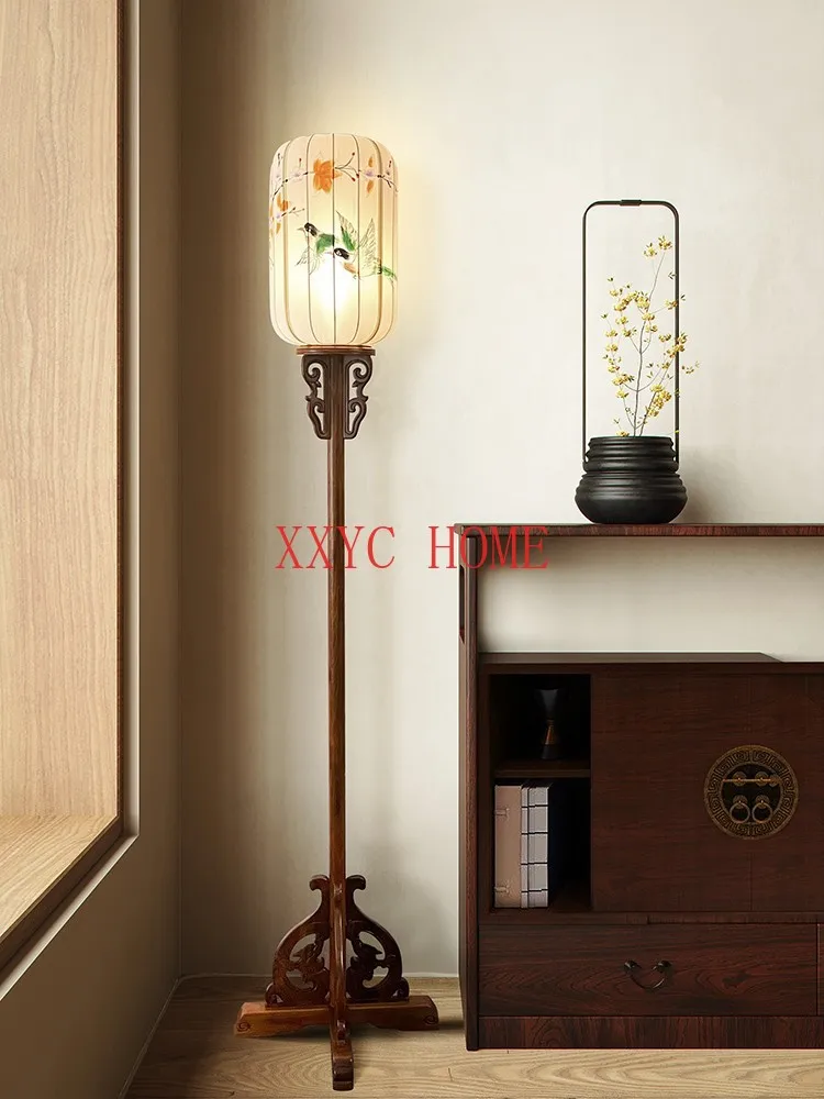 

Floor Lamp Chinese Style Living Room Bedroom Study Lamp B & B Tea Room Zen Solid Wood Floor Lamp