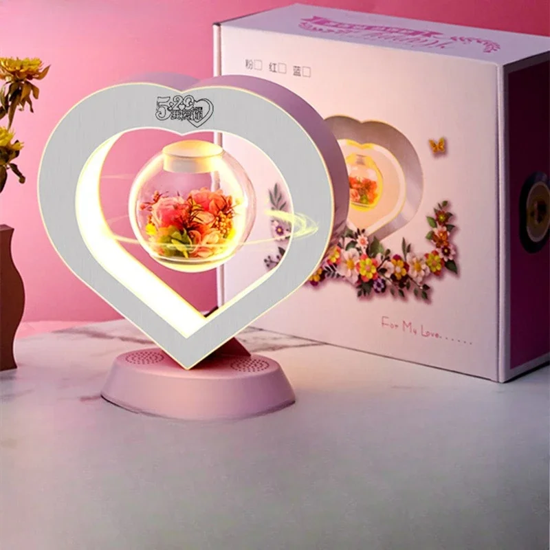 

Smart AI Bluetooth Maglev Immortal Flower DIY Send Girlfriend Roses, Dried Flowers Qixi Festival Valentine's Day Christmas Gifts